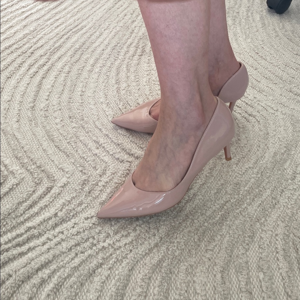 Blush pink d’orsay low kitten heels pointy toe 38 - Picture 5 of 5